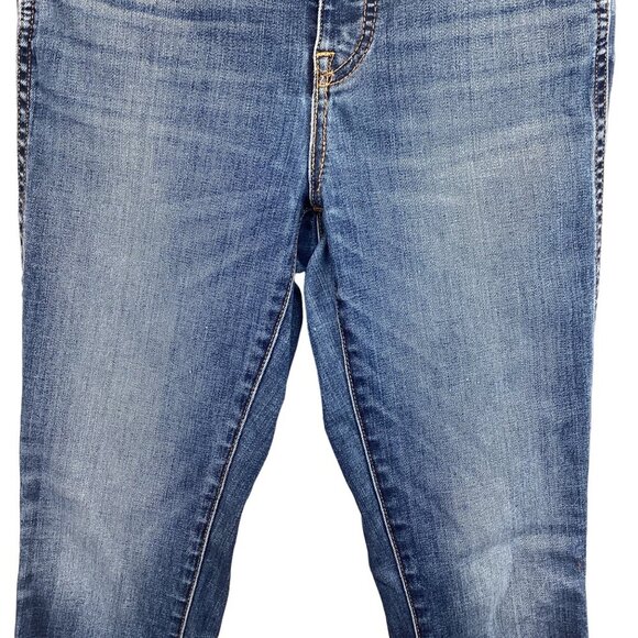 Madewell 10" High-Rise Skinny Jeans Women's Size 27 Blue Denim Raw Hem - Picture 5 of 10